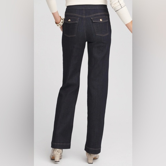 Chico’s Pull-On Wide Leg Jean In Dark Denim Wash NEW Size 1.5 (10 Medium) - Picture 3 of 9